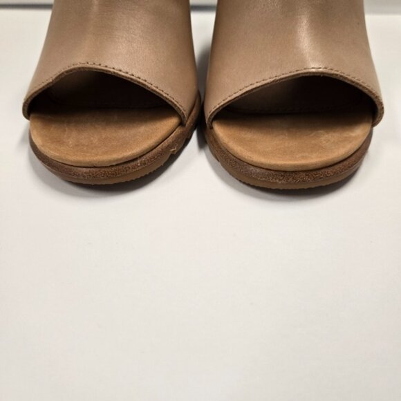 Sorel Nadia Tan and Cream Leather Peep Toe Ankle Bootie - Picture 6 of 10